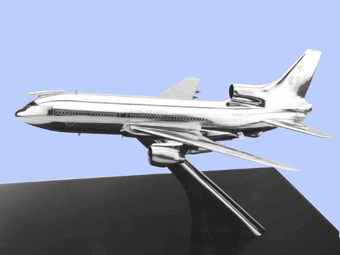 Silver Model of the Lockheed Tristar K2 Air-to-Air Tanker